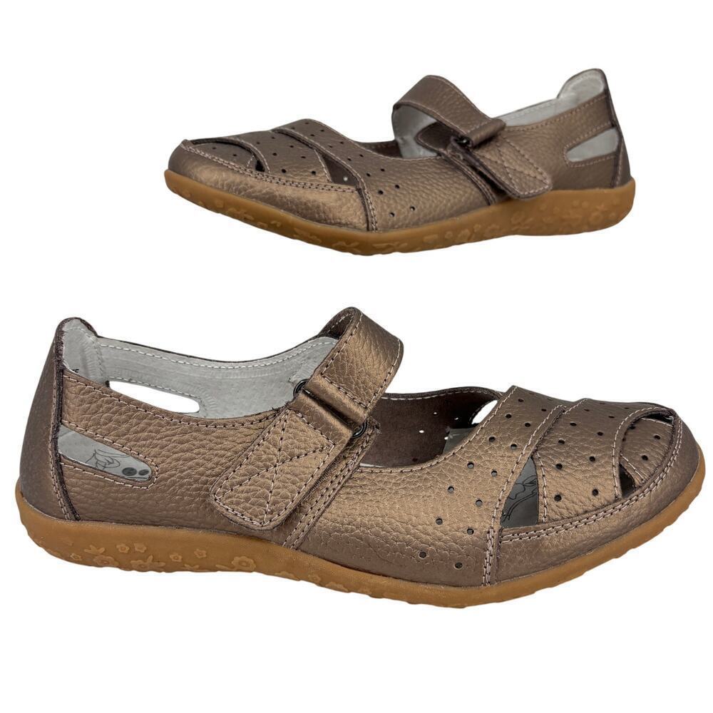 Spring Step Streetwise Mary Jane Flat Size EU 40 US 9 Bronze Leather‎ Adjustable